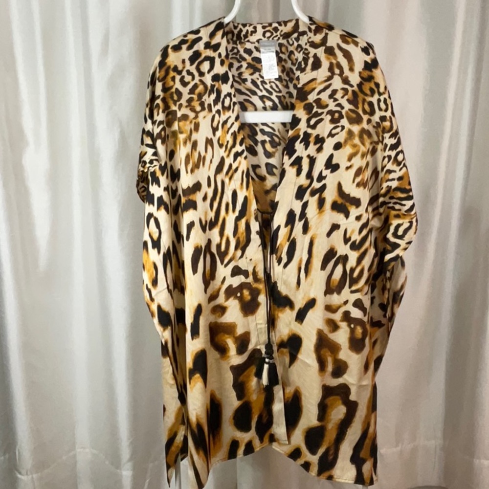 Leopard print ruana or kimono - L/XL - worn once